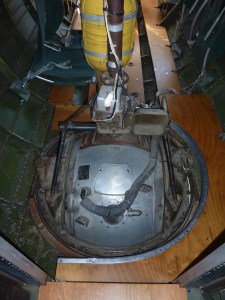 B-17 Ball Turret.  An enlisted man armed this position on the underbelly of the plane.