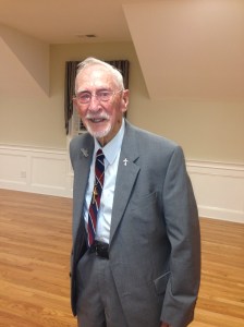 Ken Stroud at a book signing event at St. Rose Church in Newtown, CT, 2013.
